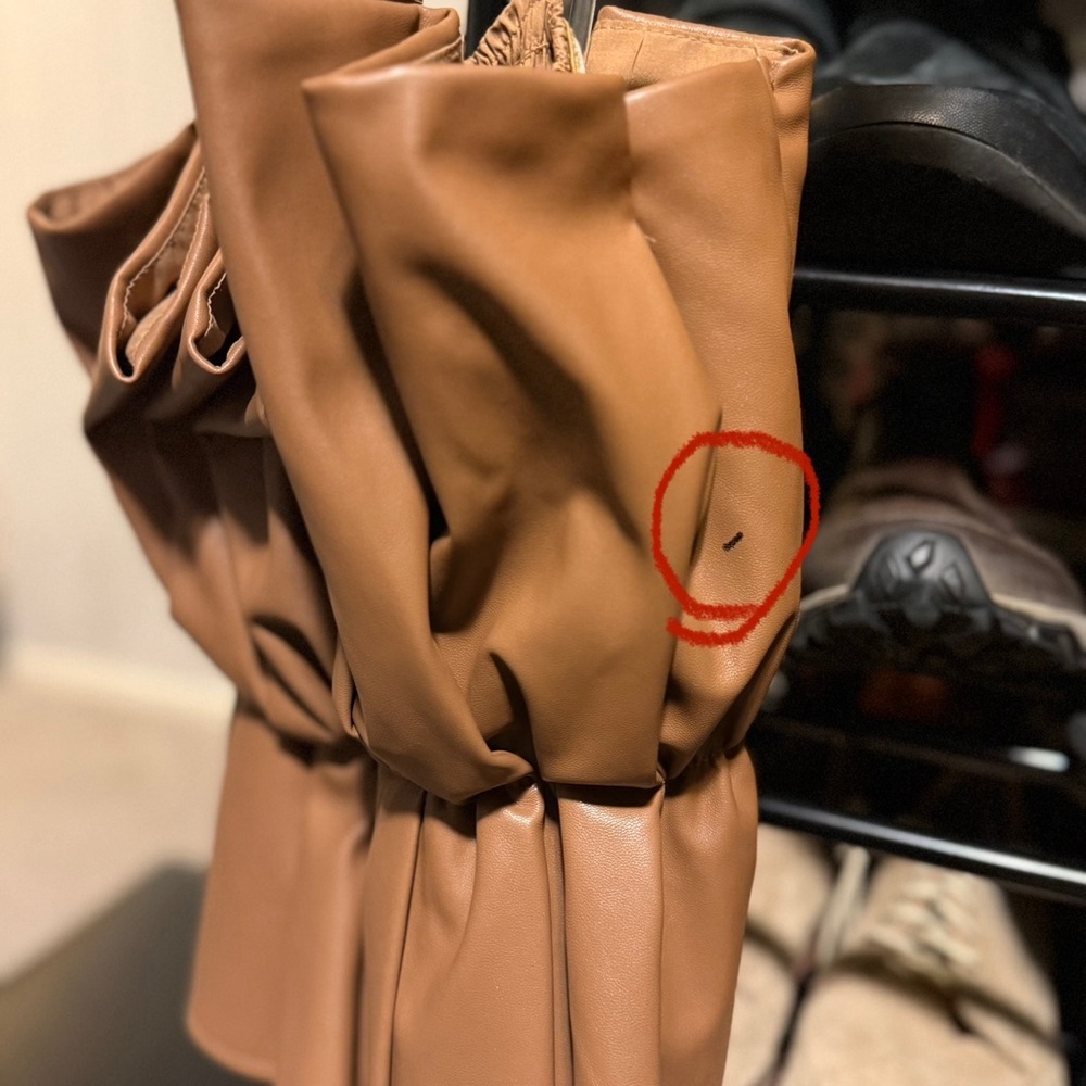 DO+BE Brown Faux Leather Ruffle Top - Picture 6 of 6